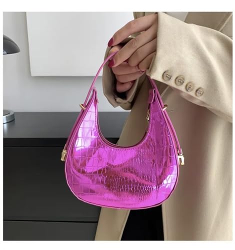 Chic Crocodile Pattern Leather Hobo Bag - Image 3