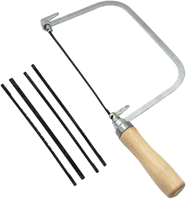Piercing Saw Coping Saw Blade Hand Saw with Wood Handle Ideal Tool for Wood Metal Saw Jewelry Making
