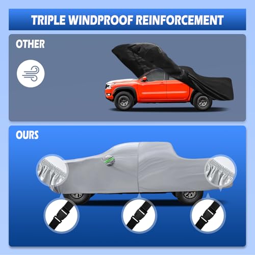 Image of Truck Cover Fit for Nissan Frontier Short Bed, Migaven Truck Cover Waterproof All Weather Full Exterior Cover Sun Rain Protection with Door Zipper