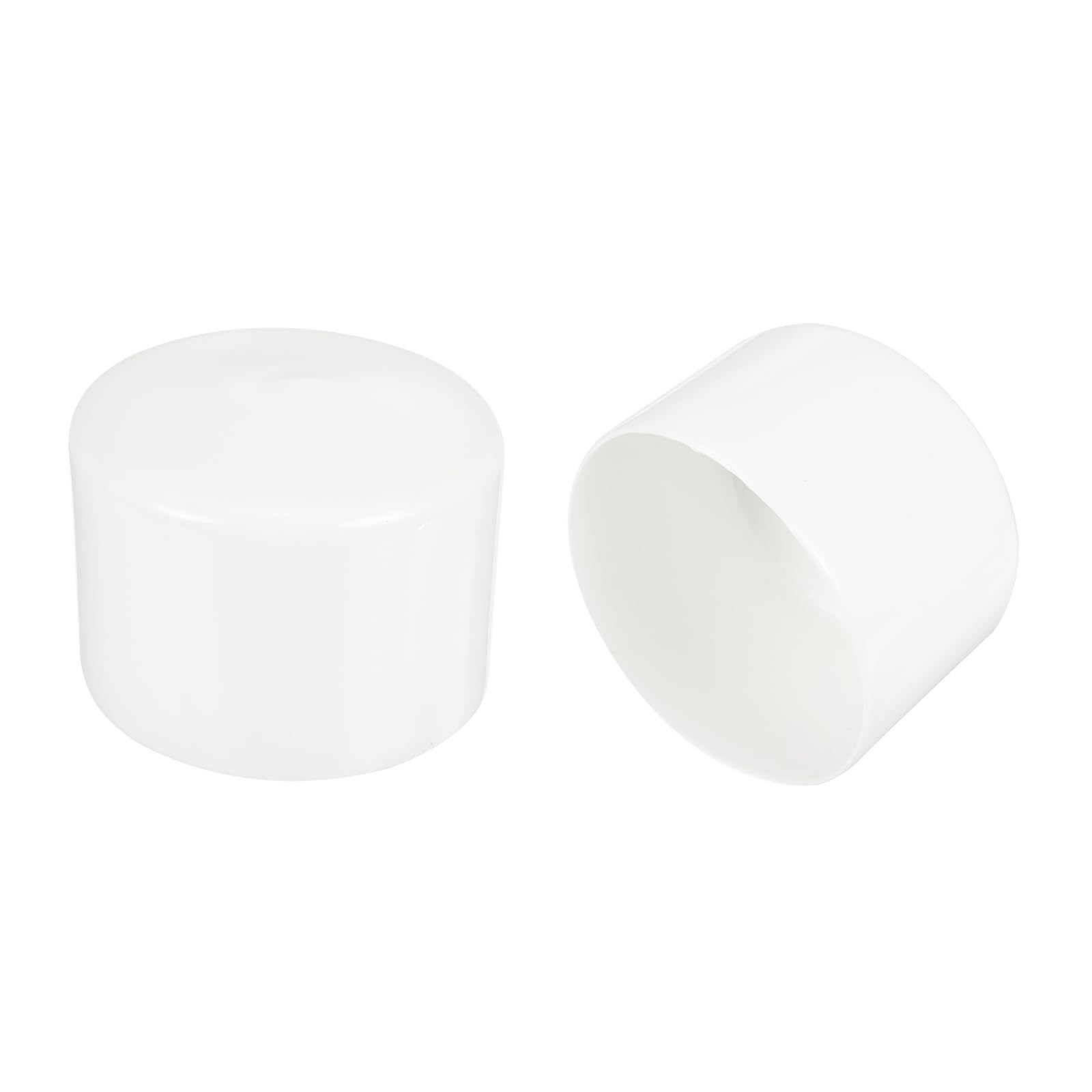 sourcing map 5pcs 60mm(2 3/8") Rubber End Caps, Round Vinyl Plug Insert Plastic End Caps for Tubing, Fence, Pipe Post, Furniture, Railing, White