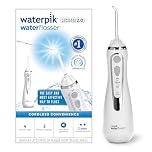 Waterpik Cordless Advanced Water Flosser, 3 Pressure Settings, Dental Plaque Removal Tool, Ideal for Travel or Small Bathrooms, USB Charger, White, WP-580UK