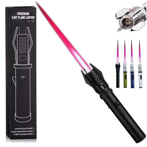 Encendedor de soplete para camping, llama ajustable, recargable, color negro miniatura 1