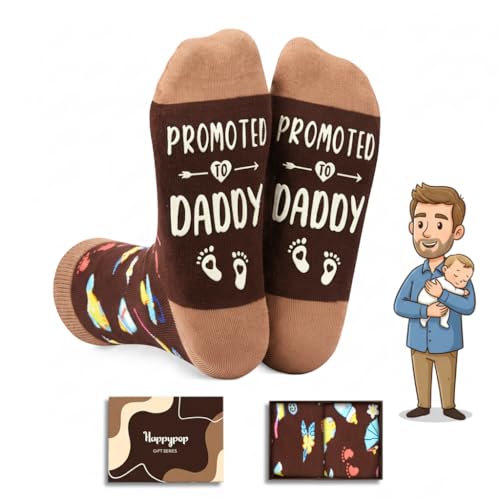 HAPPYPOP Soon To Be Dad Gifts - Expecting Father Gifts For New Dad Fathers Day, Funny Socks For Him