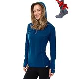 Merino.tech Merino Wool Hoodie Women - Slim Fit...