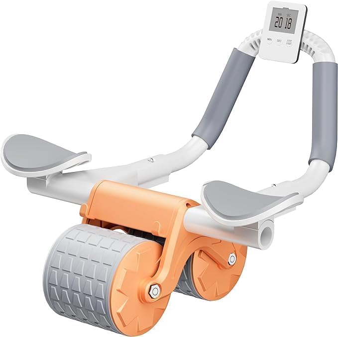 NestPlay Abs Roller for Men & Women Professional Ab Roller Automatic Rebound With Elbow Support, Timer, Mobile Holder, Knee Mat Abs Roller Wheel Abs Workout Equipment Abdomen Exercise Equipment for Home-image-45