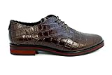  Alma de Candela Coco 700 - Scarpa da donna in pelle con lacci, incisione cocco, Noce, 40 EU