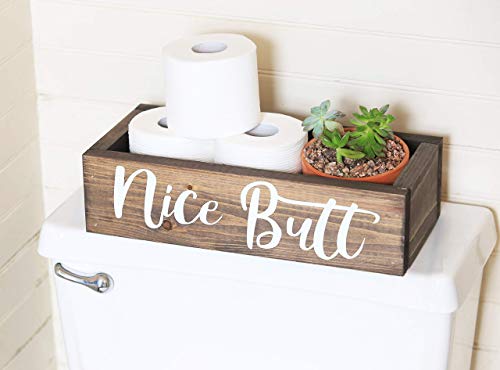 Nice Butt Bathroom Decor Box - Toilet Paper Holder - Farmhouse Rustic- Handmade in Boone North Carolina! - Thumbnail 4