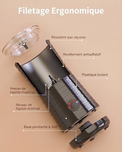 Morpilot Mousseur à Lait Électrique 4 en 1 Antiadhésif Auto-off Silencieux – vue 4