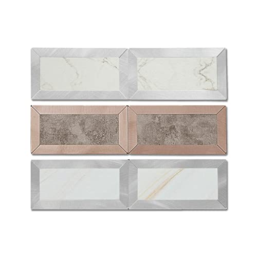 Yipscazo Peel And Stick Backsplash Tile, Stainless Steel Metal Backsplash For Kitchen Peel And Stick In Sample (3 Colors,1 Pack) #TOP22