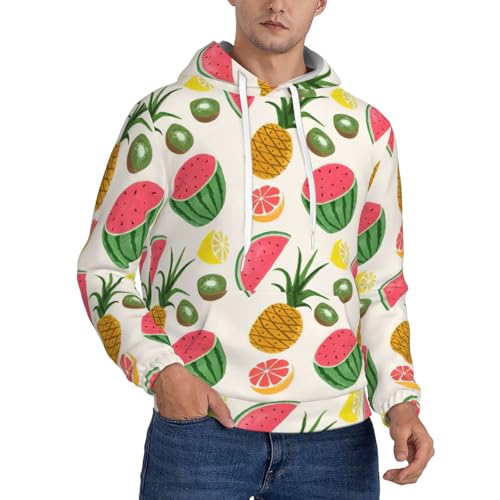 Sweat à capuche épais homme motif fruits tropicaux pour vos sorties