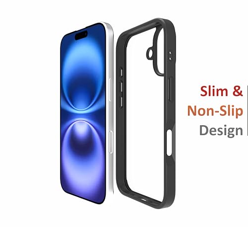 Image of for iPhone Case 16 Plus, [Anti-Yellowing Technology] [Military Grade Drop Protection] Shockproof Slim Hybrid Phone Case for iPhone 16 Plus - Carbon Black