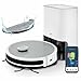 MEDION Saugroboter mit Absaugstation und Wischfunktion X21 SW (Lasernavigation, Starke 3000Pa Saugkraft, 2in1 Roboterstaubsauger, präzise Kartenerstellung, Go & No Go Bereiche, mehrere Etagen)