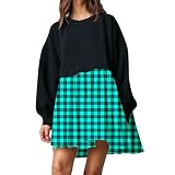 Vestido de sudadera de gran tamaño para mujer, manga larga, cuello redondo, sin botones, ajuste relajado, mini vestido, vestidos largos para mujer, fiesta, A-verde menta, S