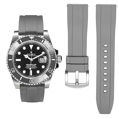 AIYIRUO Opaski do Zegarków Fluorocarbon Rubber Strap 19mm 20mm 21mm 22mm Miękkie i Trwałe Paski do Zegarków Quick Release Pasek Zamienny Kompatybilny z Omega, Longines, Seiko