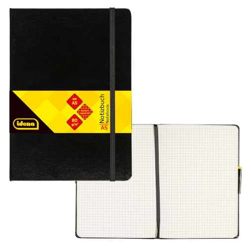 Idena 209281 - Notizbuch DIN A5, kariert, Papier cremefarben...