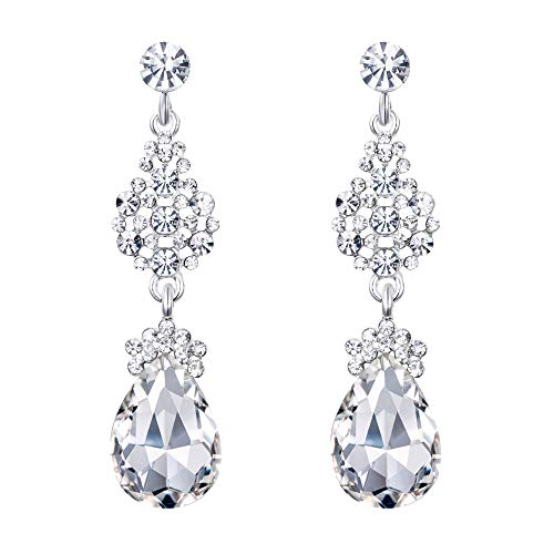EleQueen Austrian Crystal Elegant Teardrop Dangle Wedding Earrings For Women ...