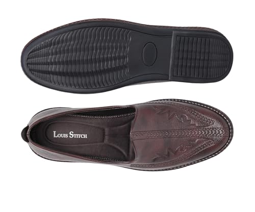 Image of LOUIS STITCH Men's Ethnic Slip On Embroided Mojaris | Stylish Nagra Juti for Men | Lightweight and Comfortable Stylish Embroided Jutis and Mojaris for Kurta Pajama | LSAXNGED