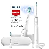 Philips Colgate Cepillo de Dientes Eléctrico SonicPro 35. Remueve 500% más placa 2 modos de cepillado: Clean & Sensitive