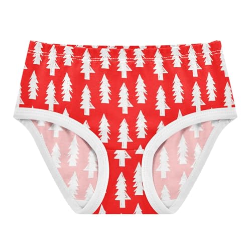 Joisal White Christmas Trees Red Toddler Underwear Floral 2t Cotton Panties for Girl Fun Briefs Girls Undies