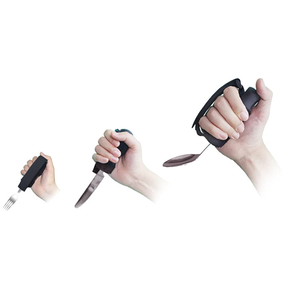 Juego de cubiertos de comedor adaptables para personas mayores, antivibración, antivibración, fácil agarre, para Parkinson, artritis, accidente cerebrovascular, incluye cuchillo, cuchara,