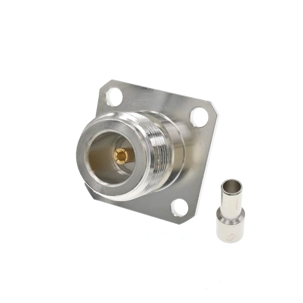 Wiring Connecting Terminals - N Female Jack Pin Flange Crimp Panel Mount 4-Hole RF Connector for RG316 RG316 LMR100 RG174