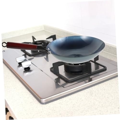 Wok de hierro antiadherente con mango de madera miniatura 7
