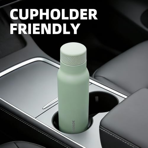 Image of BJPKPK Stainless Steel Water Bottle,21oz insulated Reusable Bottle,Leakproof Metal Thermal Flask Double Wall,Keep Drinks Cold and Hot,Mint Green