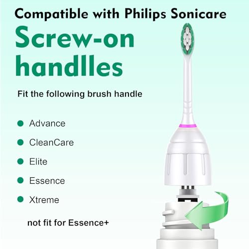 Image of Replacement Toothbrush Brush Heads for Philips Sonicare E Series Essence Elite Xtreme Advance CleanCare All Screw On Electric Toothbrush 7022 /66, 6 Pack