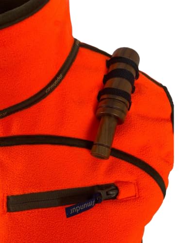 Image of Orange Reversible Hunting Vest for Men | Orange Camo, Windproof, Waterproof, Silent Fleece, Multi-Pocket, Outdoor Hunting, Shooting, Hiking