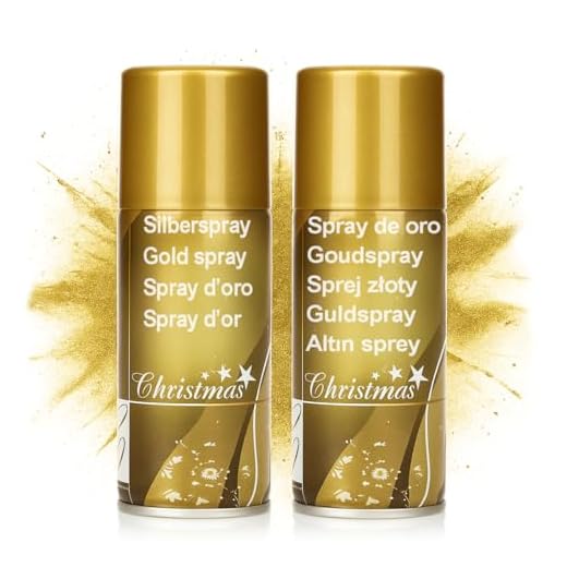 com-four® 2x Deko Sprühfarbe goldfarben - Klarlack-Spray zum Dekorieren und Basteln - Sprühlack goldfarben für Weihnachts-Deko (2 Stück - Spray/goldfarben)