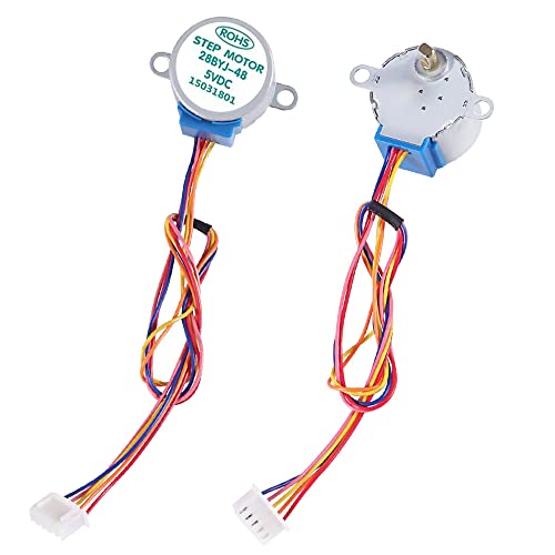 MQOUO 5 set Motori Passo Passo 28BYJ-48 ULN2003 5V + Scheda Driver ULN2003 +Dupont Wire Cavo Jumper Maschio-Femmina 40 Pin Compatibile Per Arduino