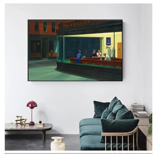 Tableau Nighthawks Edward Hopper une impression sur toile premium - 2