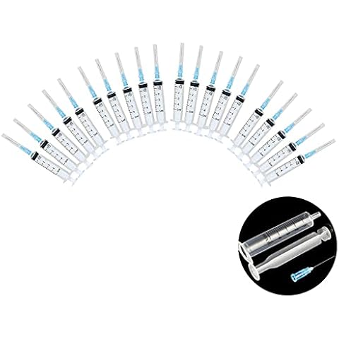 20pcs 5ml Syringe Tubing Plastic Syringe Disposable, Syringe with Pointed End Tip Needles for Lab Experiments Industrial Use Hydroponics Nutrient Pets Plant Feeding Cover