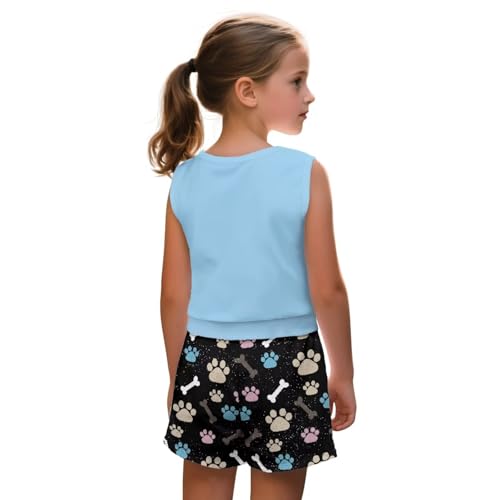 ZFRXIGN Summer Outfits for Girls 5-14 Years Hawaiian Girls Outfit 2 Piece Summer Sets Athletic Tank Tops for Play Wear2