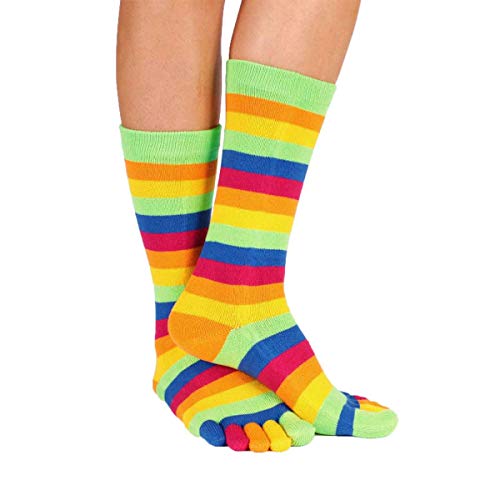 TOETOE - Essential High-Crew Stripy Cotton Toe Socks3
