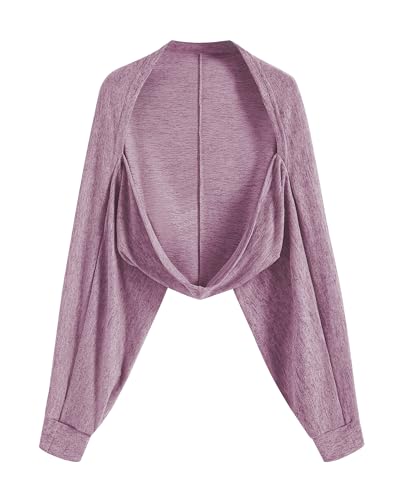 Image of ZAFUL Women's Sheer Shrug Y2K Long Sleeve Cardigans 2026 Irregular Tie Front Bolera