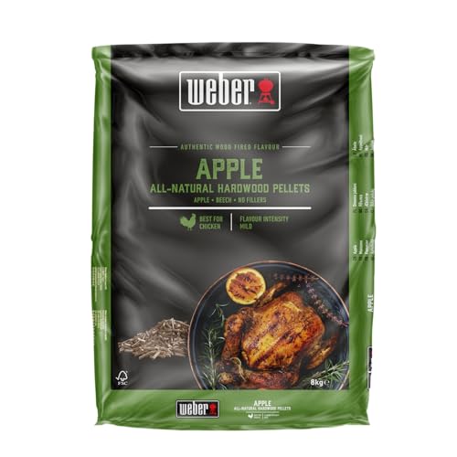 Weber Pellets de Bois de Pommier/Bois de Pommier Naturel pour barbecues à pellets au goût Doux,...