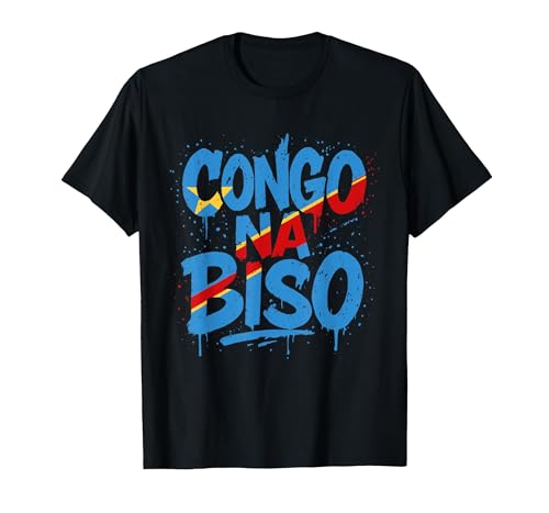 Congo Na Biso Graffiti – Fierté RDC Kinshasa T-Shirt, Homme, Noir, M