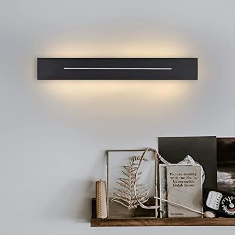 ZMH Wall Lamp LED Wall Light Indoor - Modern 30 cm 8 W Hallway Lighting Warm White Hallway Lamp Living Room Lamp Black Bed Lamp Wall Lighting for Staircase Living Room Children's Room Bedroom Cover