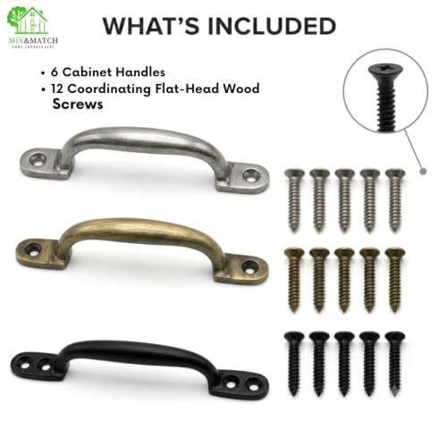 Image of Mix&Match 4inch Drawer Handle Black Matte Finish Pull Knob Pack of 6