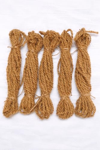 Image of Natural Coir Rope for Gardening, Tying, Handicraft, Climber Plants, Set of 5, Beige, 5 Meter, Large