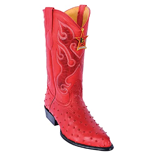 Image of Altos Ostrich Boots J Toe-Print Boot Style #3990312 | Color Red | Size 10.5EE