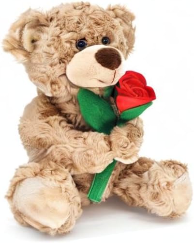 12'' Stuffed Teddy Bear Dolls with Rose, Soft Plush Animal Toys for Her/Girlfriend Lover Mom Kids Gifts Home Decor - Image 9