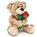 Bakalizoo 12'' Stuffed Teddy Bear Dolls with Rose, Soft Plush Animal Toys for Her/Girlfriend Lover Mom Kids Gifts Home Decor