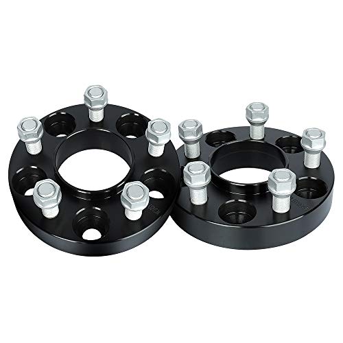 IRONTEK 1in Hubcentric Spacers 5x114.3mm (70.5mm Bore, 14x1.5 Studs) 5x4.5 Wheel Spacers Adapter 25mm FITS 2015-2020 for Ford Mustang Black 2 PCS