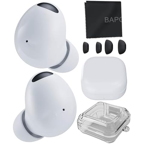 Samsung Galaxy Buds2 Pro Bundle with Keychain Carry Case - Samsung Earbuds Wireless, Noise Cancelling, Hi Fi Sound, Comfort Ear Fit, HD Voice, Conversation Mode, IPX7 Rated (White) Cover