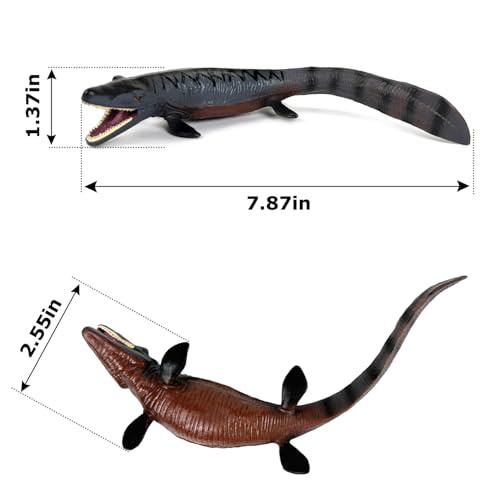 Image of SmilerSmile 7.8 inch Tylosaurus Figurine Plastic Sea Creature Toy for Toddlers | Solid PVC Action Figure, Simulation Sea Animals, Educational Ocean Animal Model, Non-toxic Safe Bath Toy for Kids