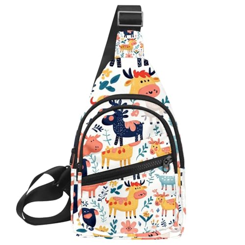 Mochila de viaje ligera y bolso bandolera de animales de granja unisex
