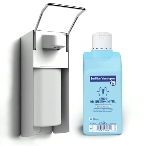 Horn Medical Desinfektionsspender - Wandspender, Starterset mit Sterillium Classic Pure Haut-sensitivem Händedesinfektionsmittel (1)