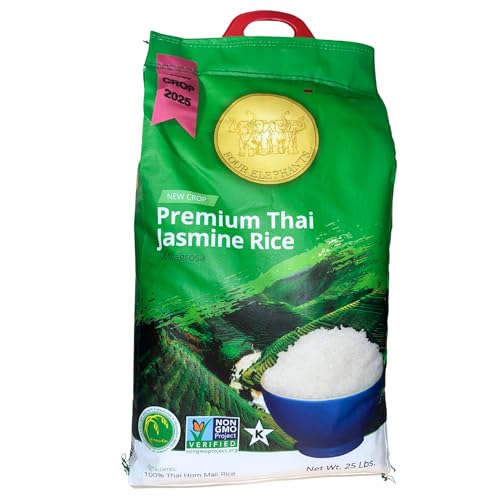 25 Pounds (LBS) Premium Thai Hom Mali Jasmine Rice | Endorse...